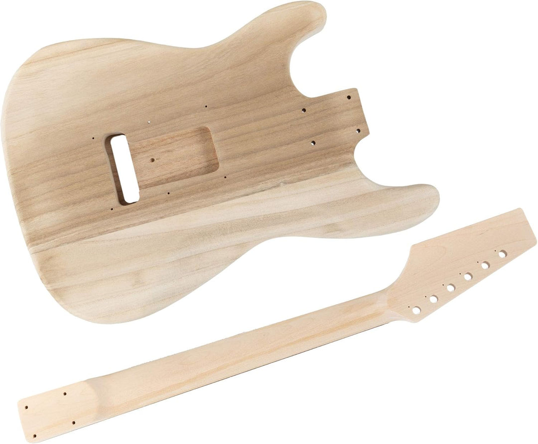 Rocktile DIY Strat Bausatz E-Gitarre - "Do-it-yourself" Bausatz Strat-Style - Korpus: Paulownia - Ha