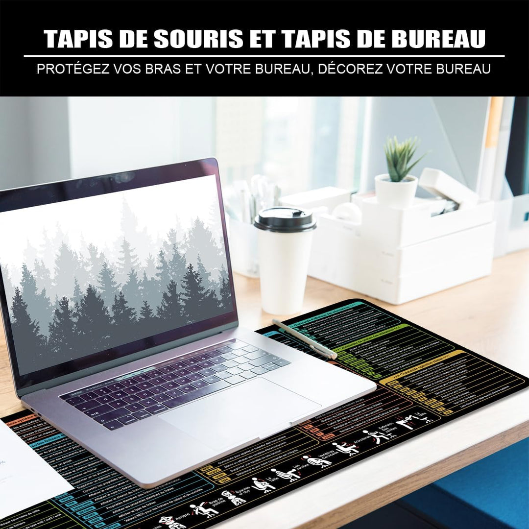Linux Shortcuts Mauspad Französisch Schreibtischunterlage 80x30x0.3cm Gross Gaming Mousepad XL & Des