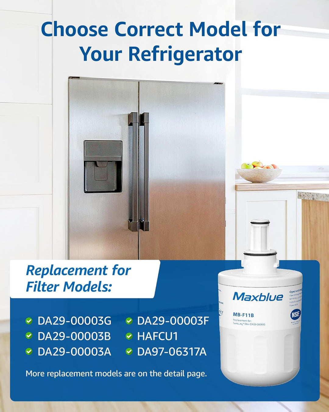 Maxblue DA29-00003G Kühlschrank Wasserfilter, Kompatibel mit Samsung® Aqua Pure Plus DA29-00003G, DA