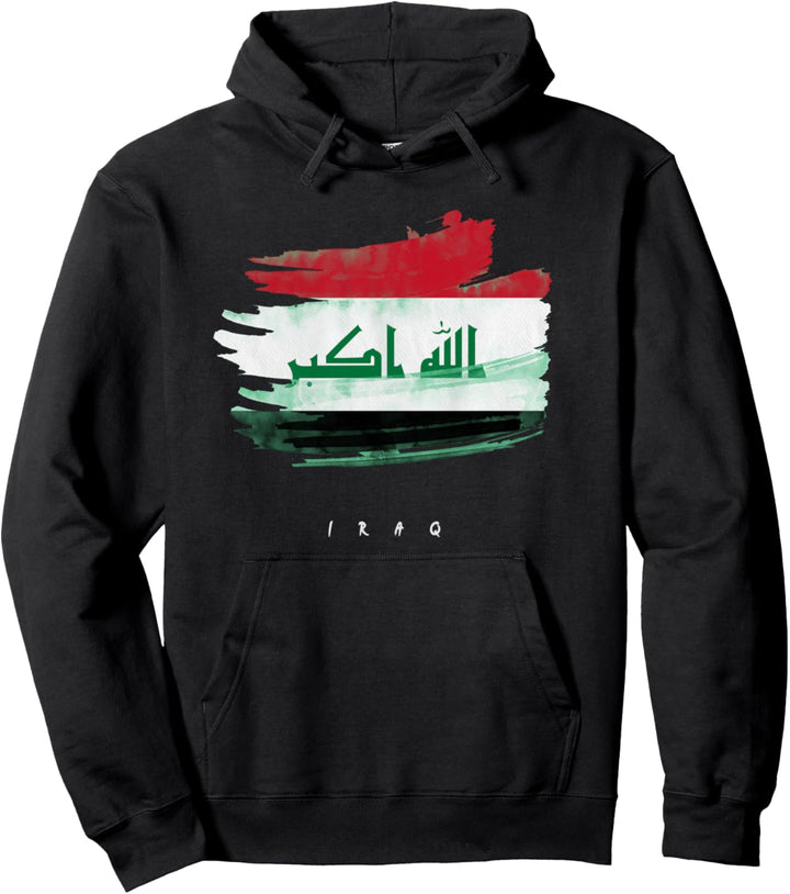 Irakische Fahne Wasserfarbe Iraq Pullover Hoodie
