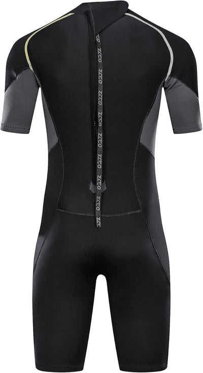 ZCCO Herren Shorty Neoprenanzüge 1,5 mm Premium Neopren-Reissverschluss Kurzarm zum Tauchen, Speerfi