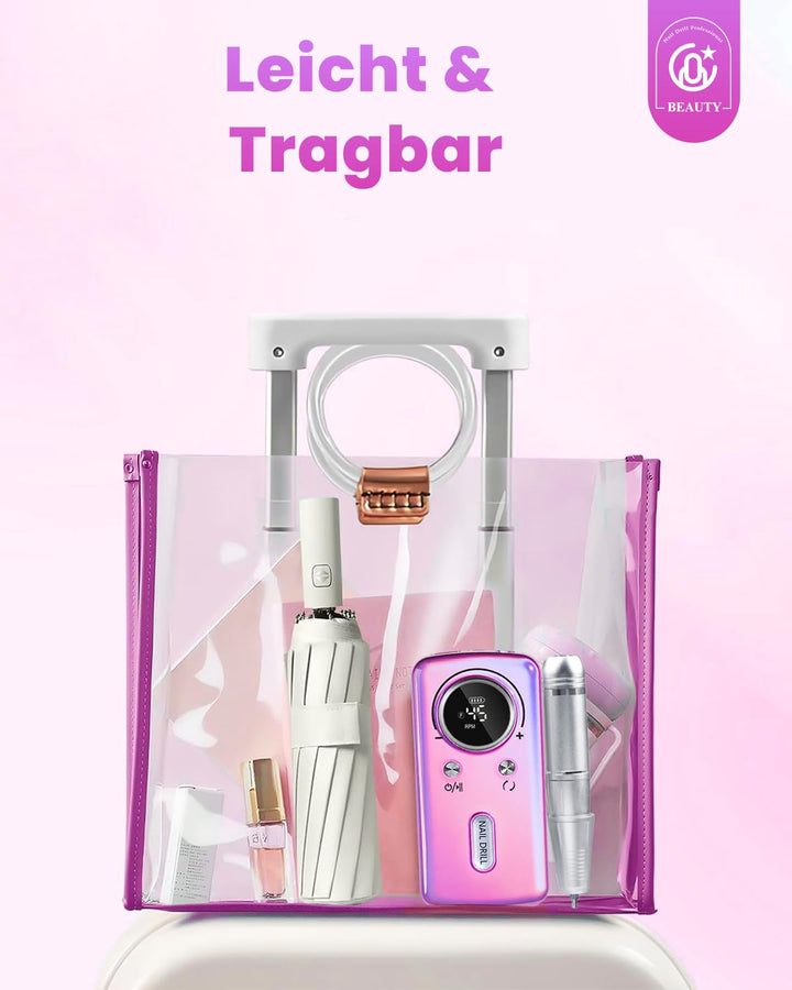 CozyZen Kabellose Nagelfeile Professionell: 45000 U/min Wiederaufladbare Elektrische Nagelfeile Set,