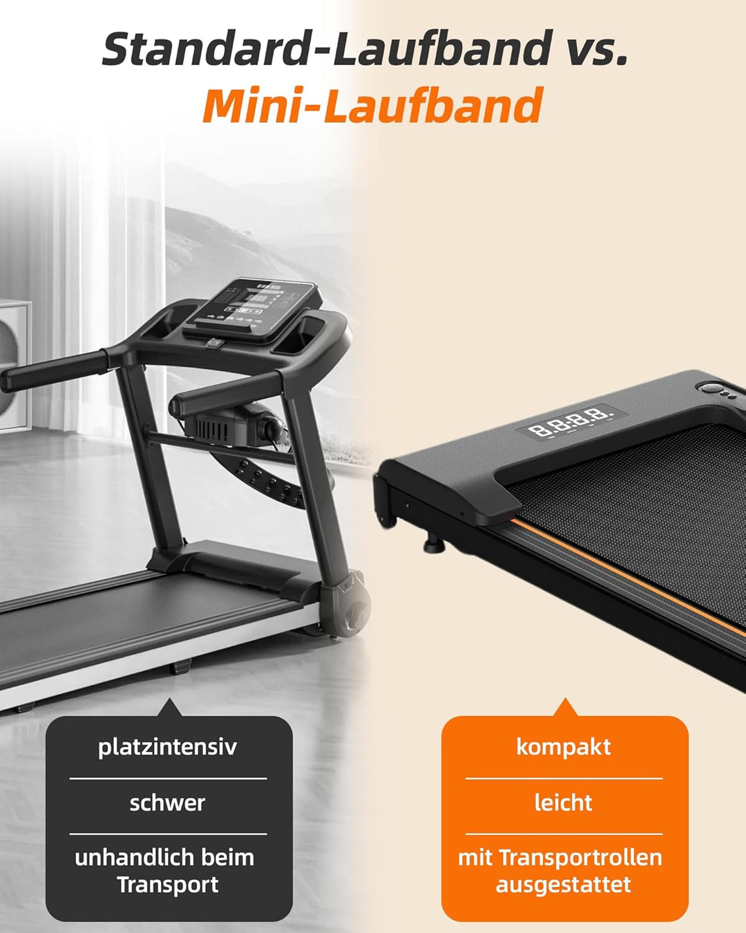Lichico 3-in-1 Walking Pad mit 0-9% Steigung, Laufband für Zuhause Klein, platzsparendes Heimtrainin