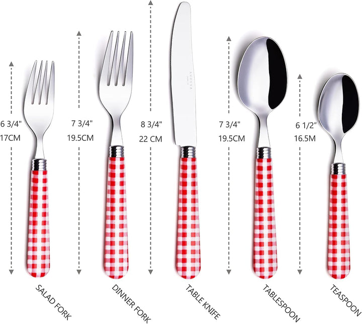 ANNOVA Besteckset, 20-teilig, Griff aus Edelstahl - 4 x Tafelmesser; 4 x Tafelgabeln; 4 x Salatgabel