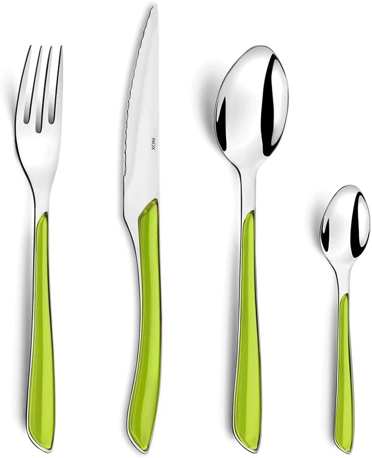 Amefa ECLAT Besteck Set aus Edelstahl rostfrei, Essbesteck 24-teilig, für 6 Personen, hochwertige Ku