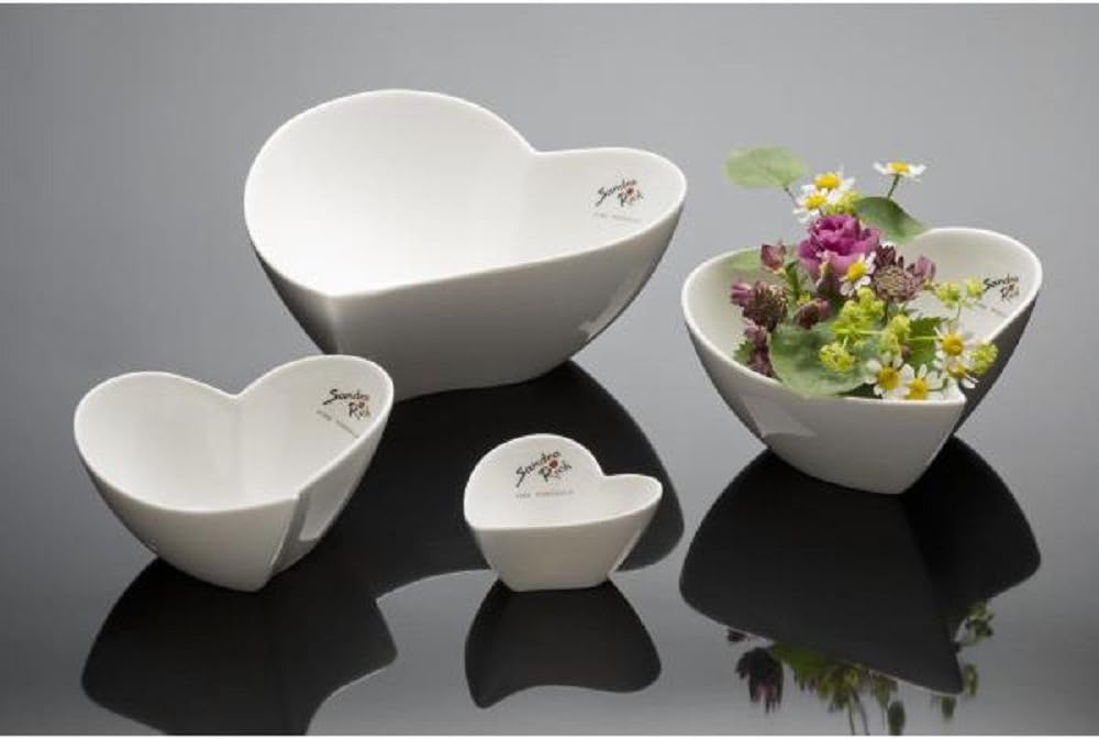 Sandra Rich 12er Set Herzschalen Dekoschalen Herz H. 6cm 12x12cm weiss Porzellan
