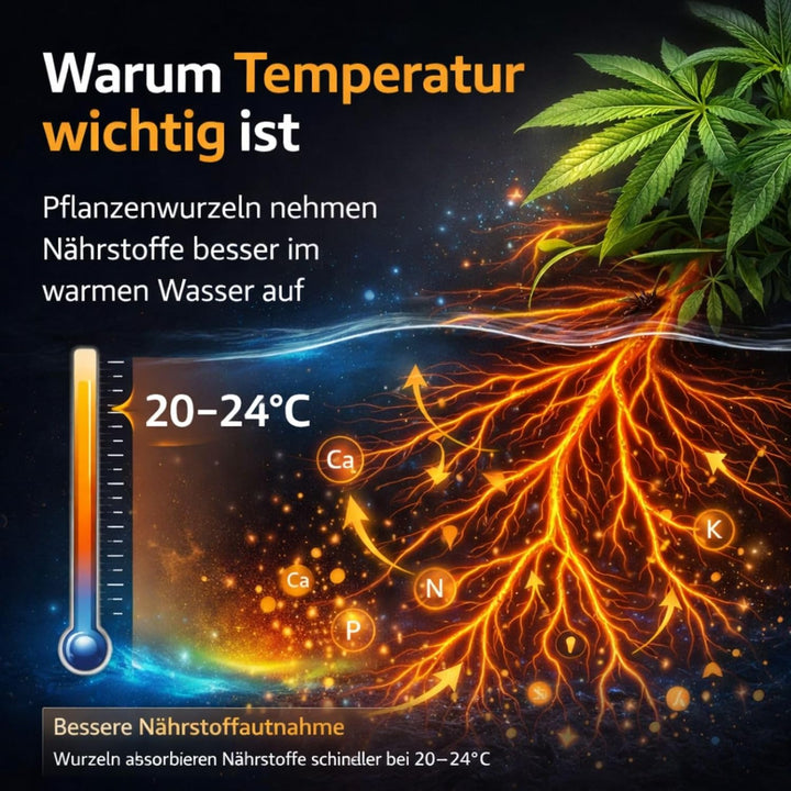 Weedness Grow Heizstab mit Anzeige 200 Watt – Grow-Box Aquarium Heizstab regelbar wasserdicht Wasser