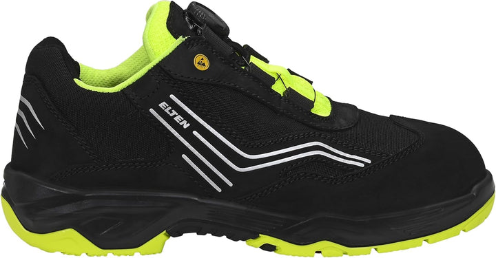 ELTEN Sicherheitsschuhe AMBITION BOA Low ESD S2, Damen und Herren, Leder/Textil, Stahlkappe, leicht,