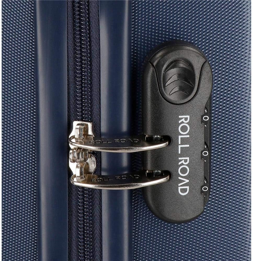 Roll Road Flex Grosser Koffer Blau 51x74x28 cms Hartschalen ABS Kombinationsschloss 91L 3,8Kgs 4 Räd