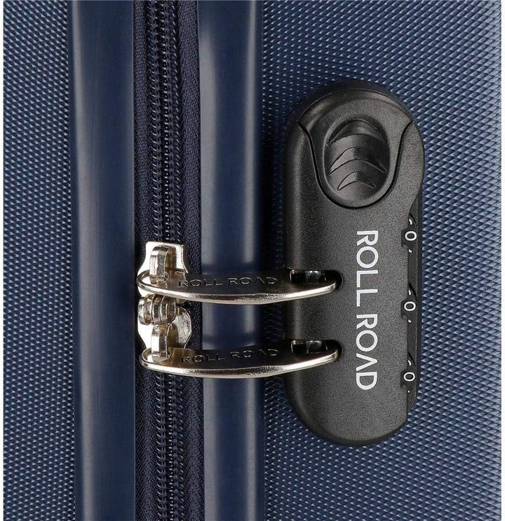 Roll Road Flex Grosser Koffer Blau 51x74x28 cms Hartschalen ABS Kombinationsschloss 91L 3,8Kgs 4 Räd