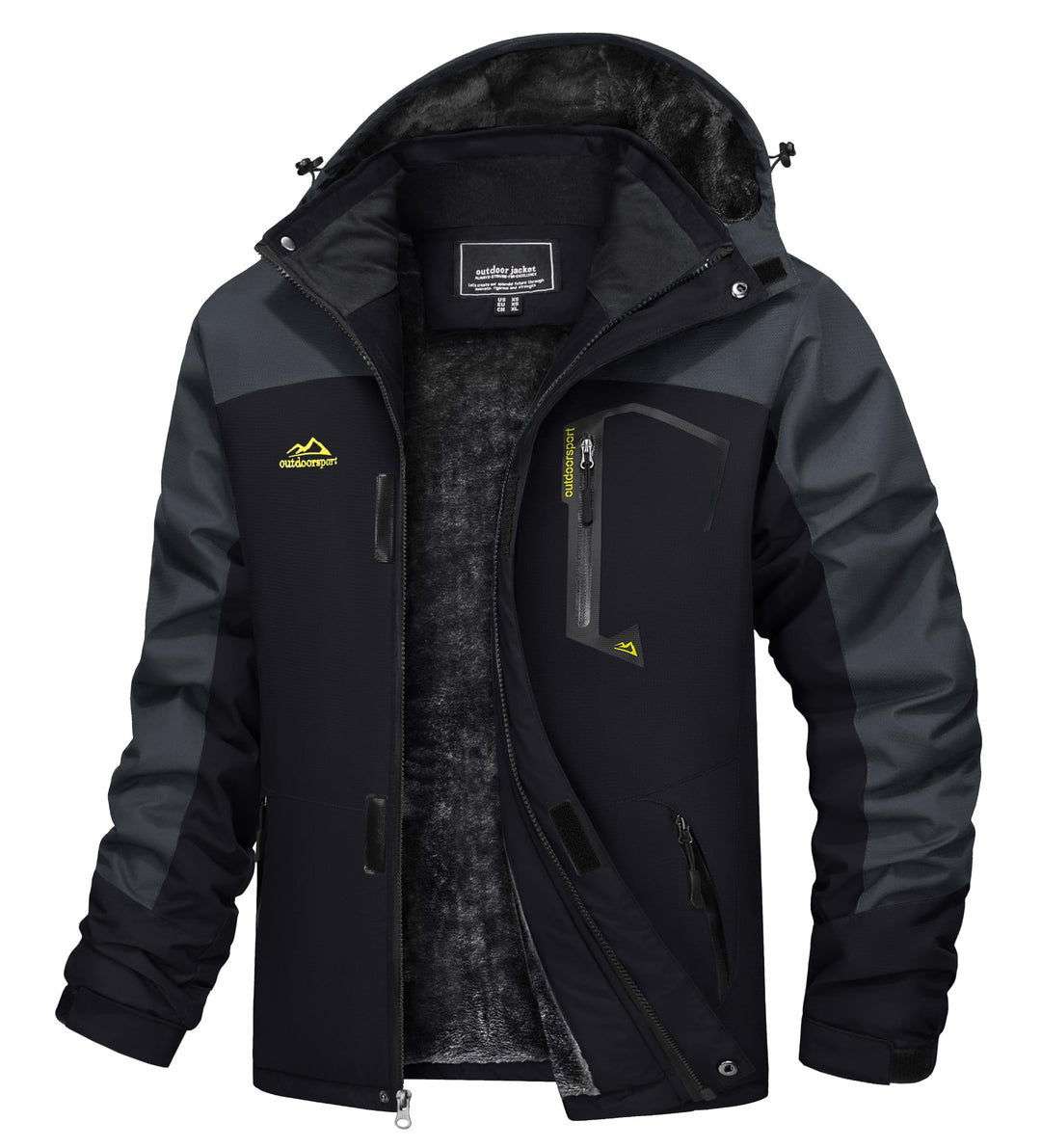 TACVASEN Herren Winter Wasserdichte Winddichte Winterjacke Warme Fleece-Futter Ski Regenmantel mit K