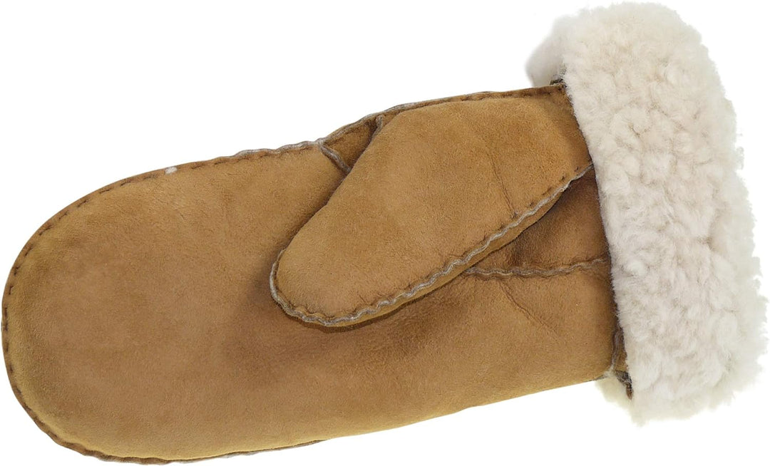 Harrys-Collection Damen Herren dicke Fäustlinge aus Lammfell in 4 Farben 7 Natur, 7 Natur