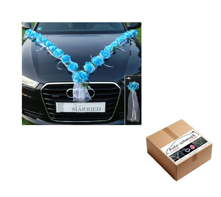 Rosen Girlande Braut Paar Rose Deko Dekoration Autoschmuck Hochzeit Car Auto Wedding ®Auto-schmuck D