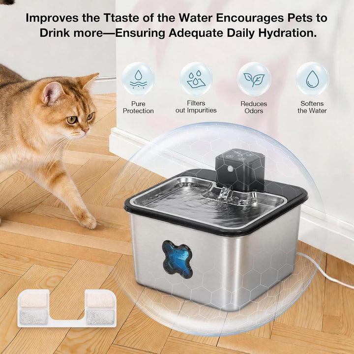 Katzenbrunnen Filter für 3.2L Katzenbrunnen Edelstahl, 12 Stück Ersatzfilter für FEENEEDY FN-W17 Tri