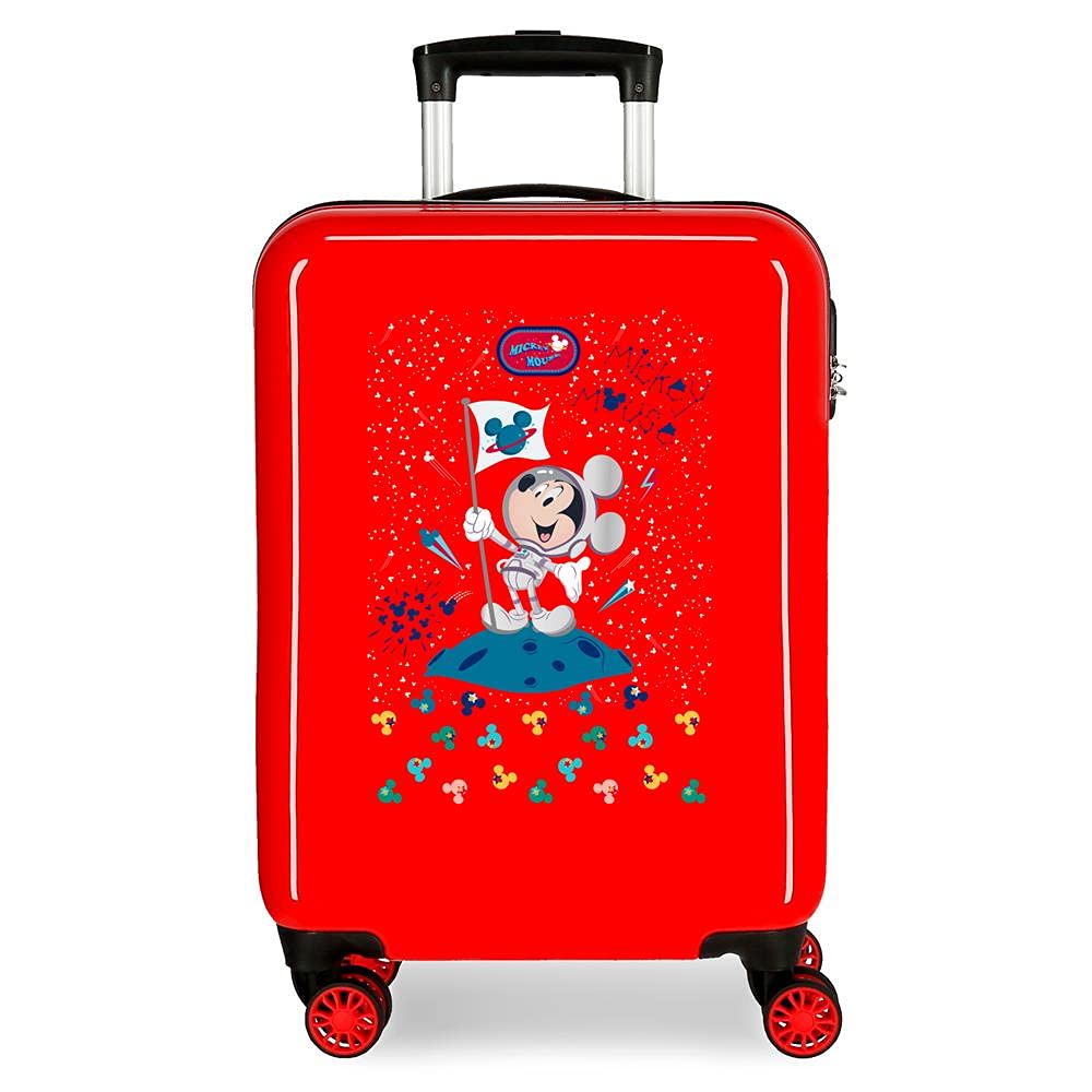Disney Mickey On The Moon Koffer, 38x55x20 cms Tasche Rot, Tasche Rot