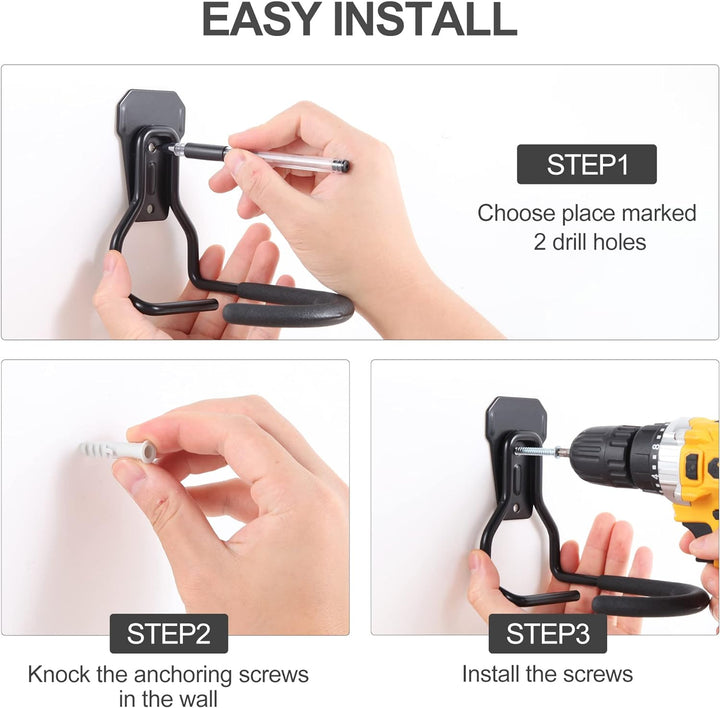 Sioner 4er-Pack Vertikale Fahrradhaken，Fahrradhalter,Heavy Duty Hooks Wandhalterung Fahrradhalter,Fa