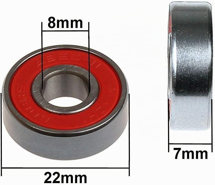 FunTomia 8, 16 oder 32 Stück ABEC-9 608er 2RS MACH1 Renn Kugellager/Lager + Spacer z.B. für Inliner