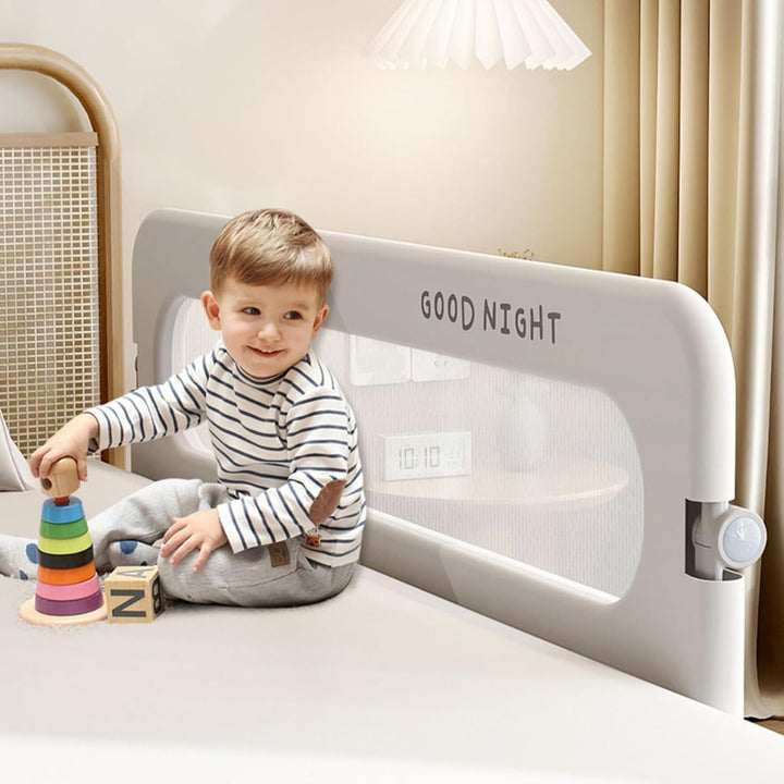 Bettgitter, 200 cm Bettschutzgitter für Kinder, Rausfallschutz Bett, Klappbar, Tragbar, Drop Proof T