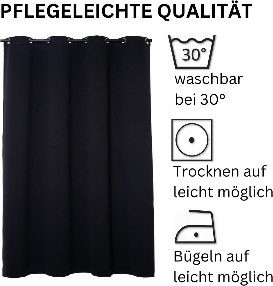 PremiumShop321 2er Pack Verdunklungsvorhang Gardinen mit Ösen, Blickdicht 140x245 cm Vorhang Verdunk