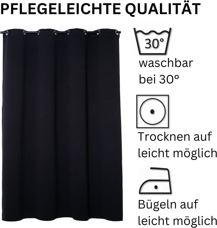 PremiumShop321 2er Pack Verdunklungsvorhang Gardinen mit Ösen, Blickdicht 140x245 cm Vorhang Verdunk