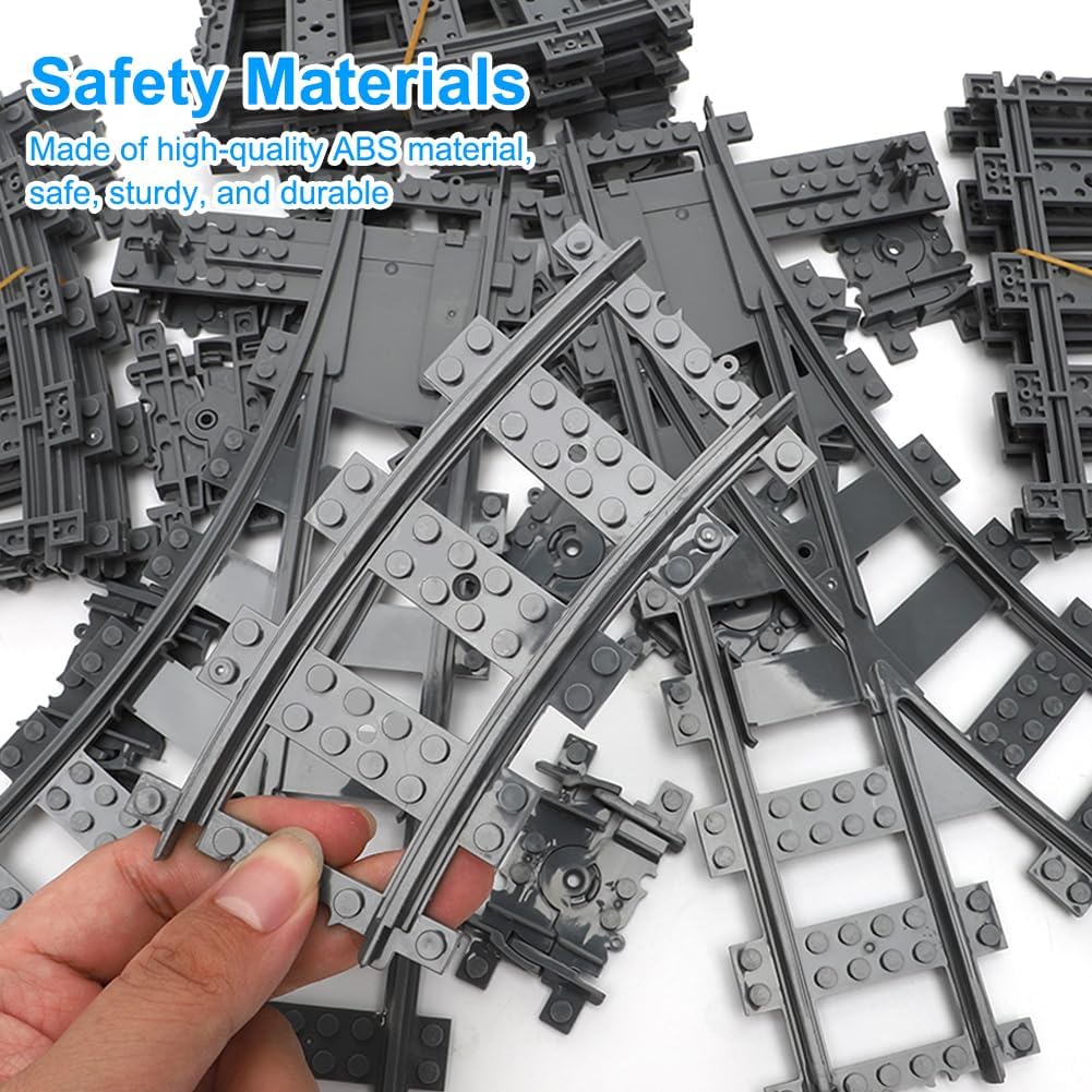 Bausteine Zug Schienen Set, 40 Stück City Eisenbahn Schienen for Train, Eisenbahn Schienen City Zug