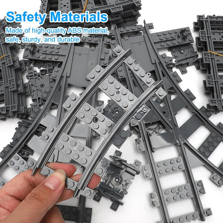 Bausteine Zug Schienen Set, 40 Stück City Eisenbahn Schienen for Train, Eisenbahn Schienen City Zug
