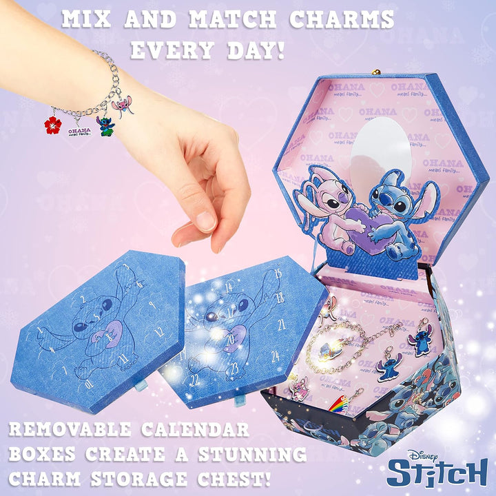 Disney Stitch Adventskalender 2023, Mädchen Charm Armband Weihnachten Countdown Kalender (Stitch Jew