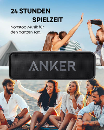 Anker SoundCore Kompakter Bluetooth 4.2 Lautsprecher, 24 Stunden Wiedergabe, Intensiver Bass, Integr