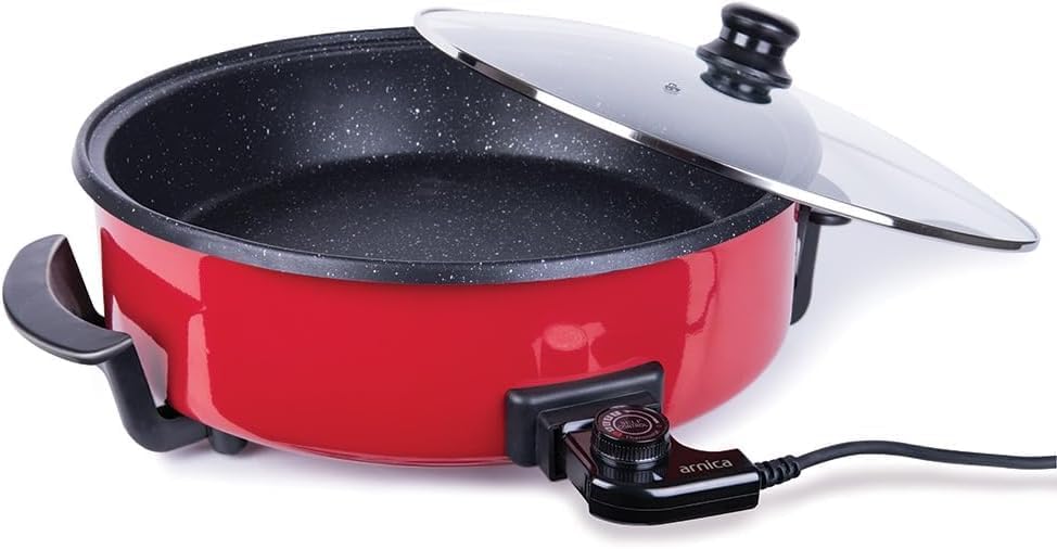 Royal Swiss® Elektrische Multifunktionspfanne 42 cm – 1500 W | Pizza, Paella, Grill, Pfannkuchen | A