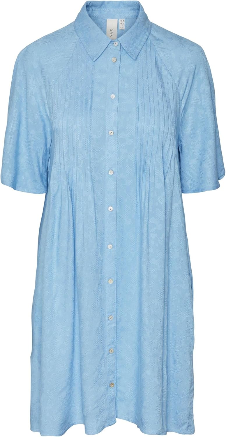 YAS Damen Kleid S Ethereal Blue, S Ethereal Blue