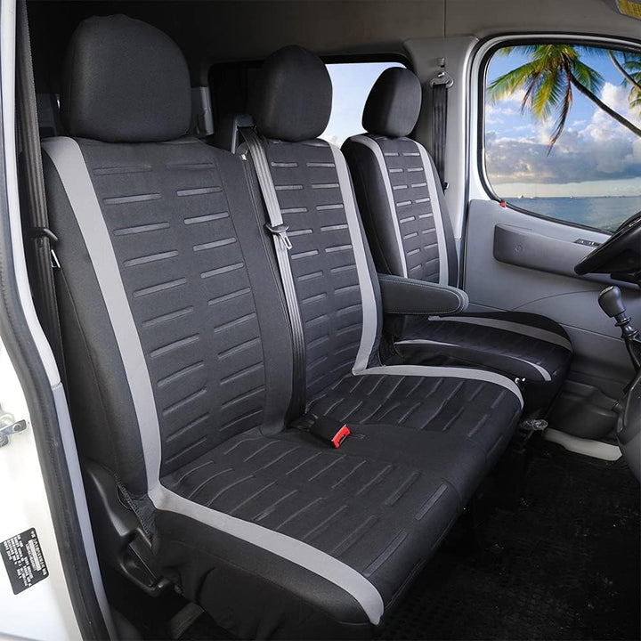 TOYOUN Universal Sitzbezüge Auto für Transporter LKW - Kompatibel mit Geteilter Basis Sitzunterseite