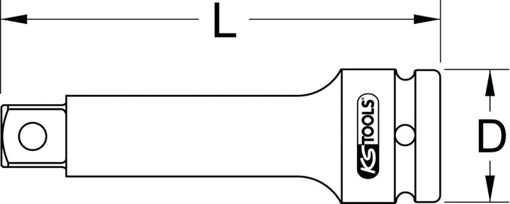 KS Tools 515.1133 1/2" Kraft-Kugelgelenk & 515.1135 1/2" Kraft-Verlängerung, 125mm Bundle mit Kraft-