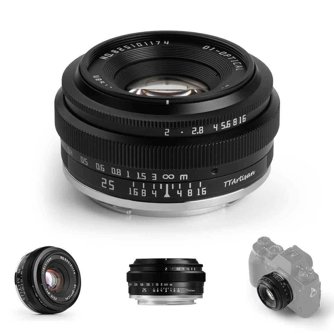 TTARTISAN 25mm F2 Kameraobjektiv Camera Lens für Fuji X-Mount APS-C Manuelles Tragbares Pancake-Obje