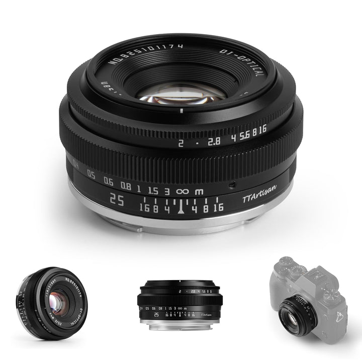 TTARTISAN 25mm F2 Kameraobjektiv Camera Lens für Fuji X-Mount APS-C Manuelles Tragbares Pancake-Obje