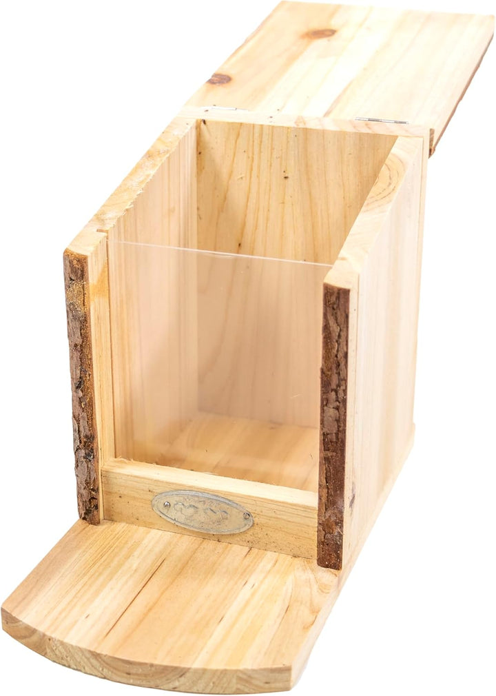 mgc24 Futterhaus für Eichhörnchen - Futterstation zum Aufhängen für Garten und Balkon, aus Holz wett