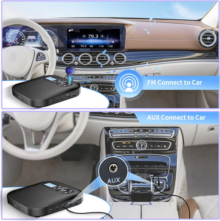 CD Player tragbar, DESOBRY Bluetooth CD Player mit Lautsprechern, wiederaufladbarer Discman für Auto