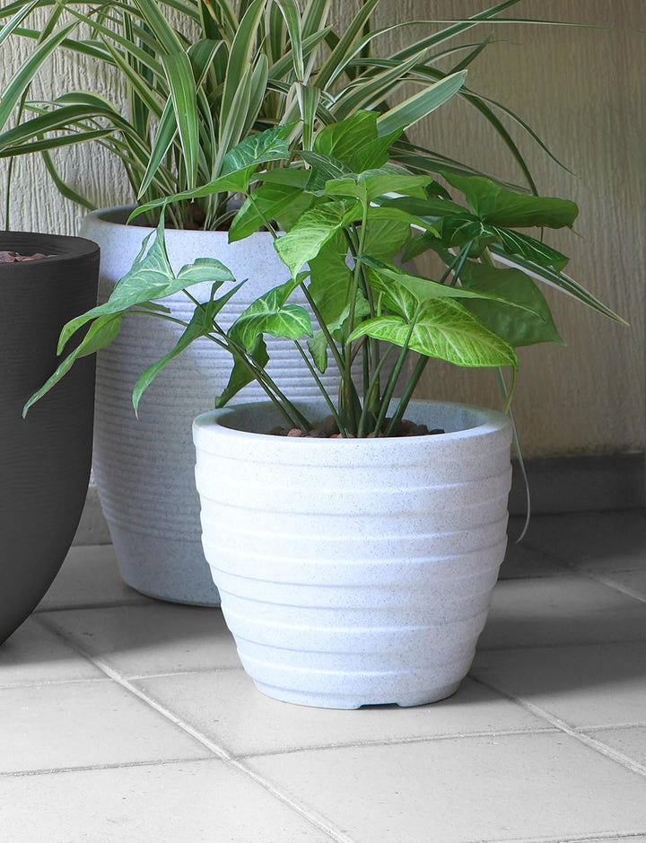 Tramontina Pflanztopf INCA, Übertopf aus Kunststoff, Farbe Marmor, Ø 46,5 x Höhe 38 cm, Volumen 38 L