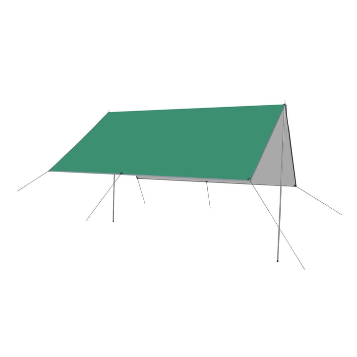 Baogu 3x3m Zeltdach Zeltplane Camping Tarp mit Stützstange, Erdnägeln und Nylonschnur Grass Grün, Gr