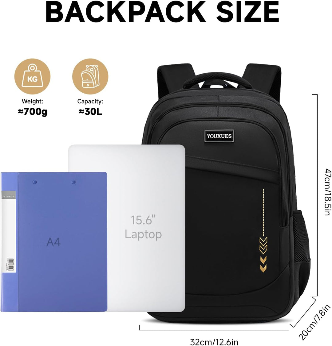 Amythe Schulrucksack Jungen Teenager Grosser Kapazität 30L, Rucksack Schule Gymnasium Oberstufe Schu