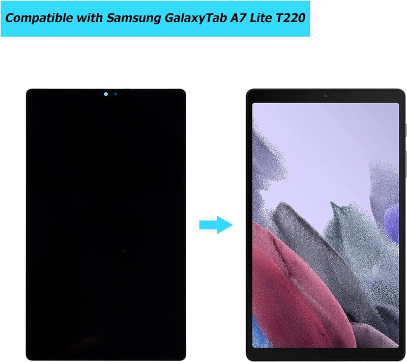 Vvsialeek Neu LCD Display Kompatibel Für Samsung Galaxy Tab A7 Lite SM-T220 SM-T225 Schwarz Ersatzte