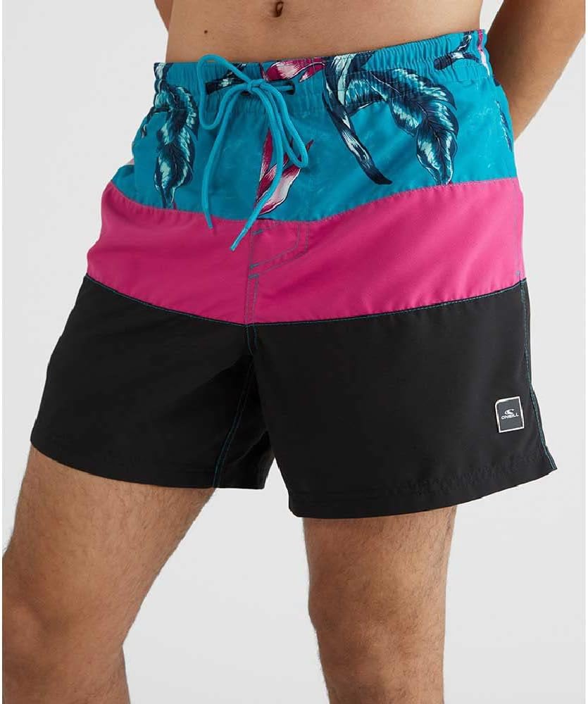 O'Neill Men's Frame Block Shorts Men Swim, Red Multi Stripe, S