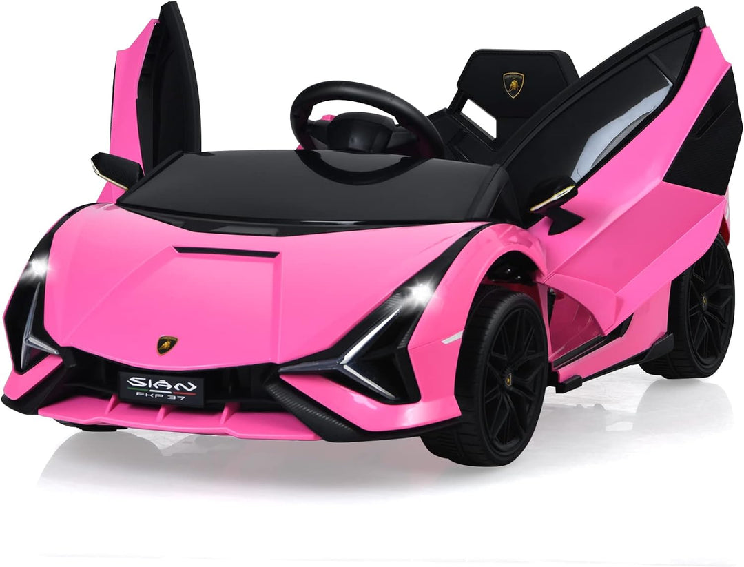 GOPLUS Kinder Elektroauto Lamborghini mit Fernbedienung, Kinderfahrzeug, Bluetooth USB & TF-Karte Sc