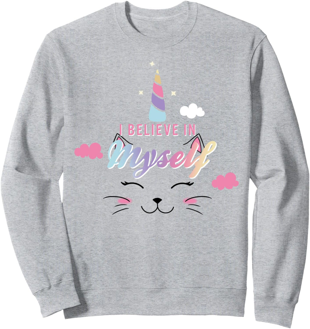 Caticorn I Believe In Myself Face Sweatshirt