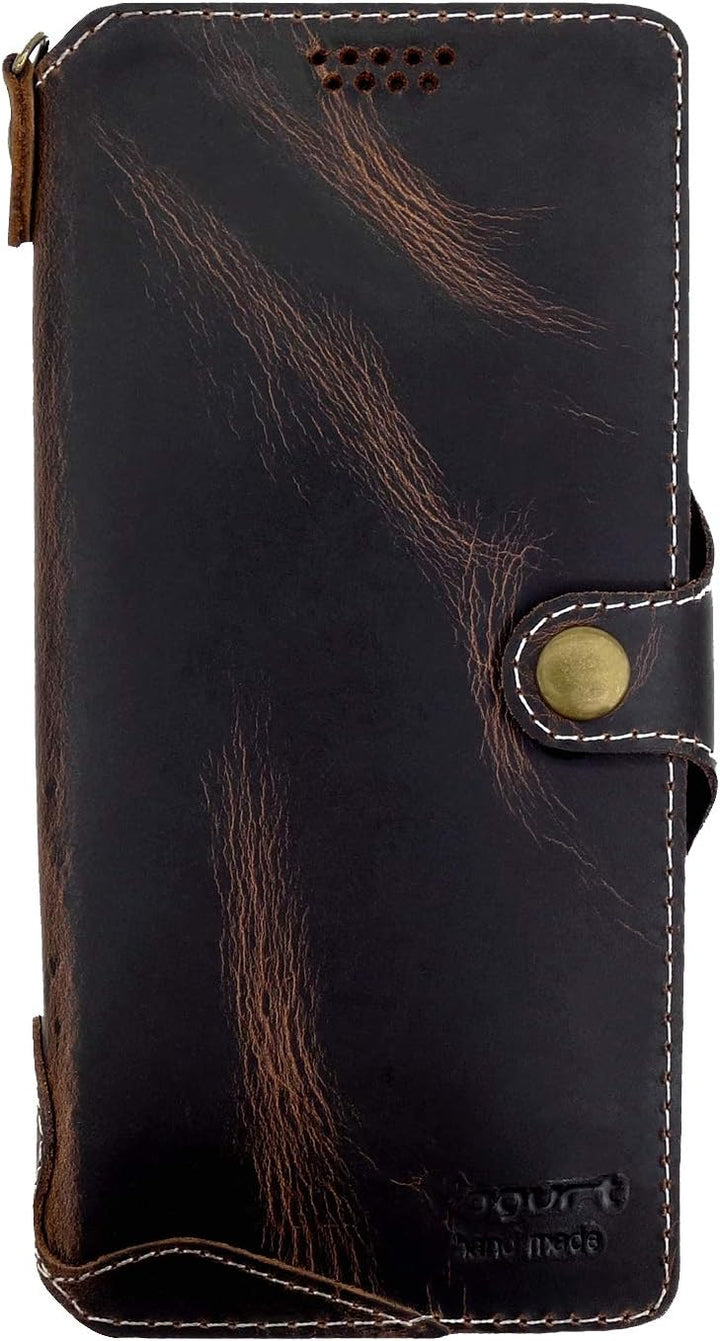 Yogurt Handyhülle für Samsung Galaxy S23 Ultra, Hülle Echtleder Case Ledertasche Lederhülle für Sams