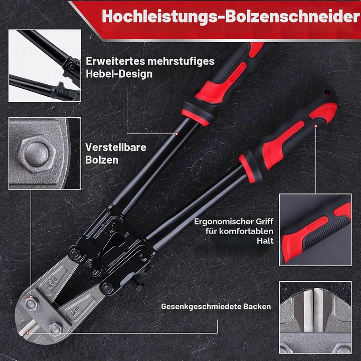SPEEDWOX Robuster Bolzenschneider, 35,6 cm, zum Schneiden von Kettengliederzaun, Stahldraht, Kette,