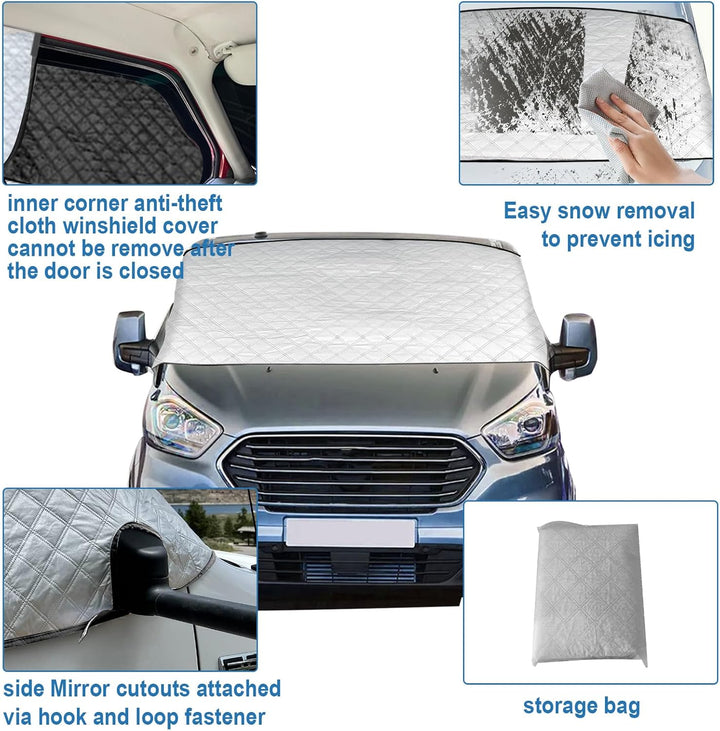 YWNYT Windschutzscheibenabdeckung für VW T6, mit innerer Baumwolle, Frontscheiben-Wickelabdeckung, f