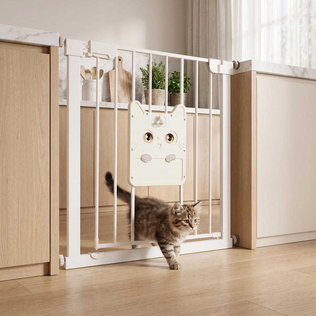 Treppenschutzgitter Ohne Bohren mit Selbstschliessend katzenklappe 85-95cm Breiten Treppengitter mit