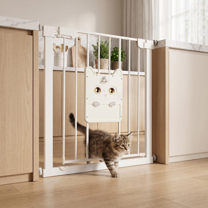 Treppenschutzgitter Ohne Bohren mit Selbstschliessend katzenklappe 85-95cm Breiten Treppengitter mit