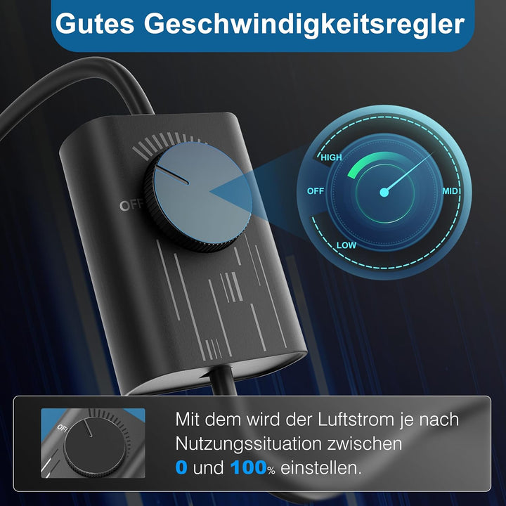 Hon&Guan Abluftventilator 150mm mit Geschwindigkeitsregler, Badlüfter Metal Leise 38W mit Rücklaufkl