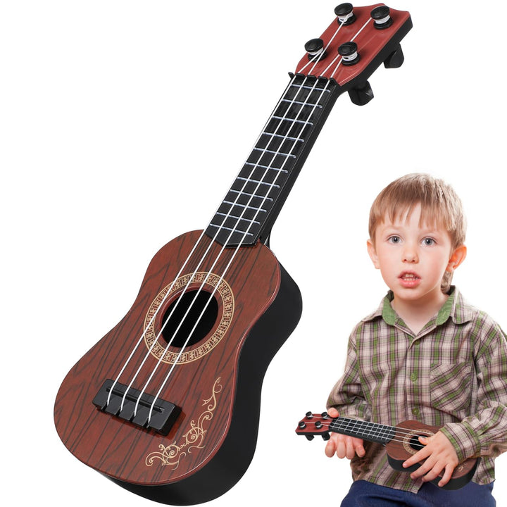 SAFIGLE Musikgitarrenspielzeug Für Kinder Ukulele Klassisches 4-Saiter-Instrument Mini-Kindergitarre